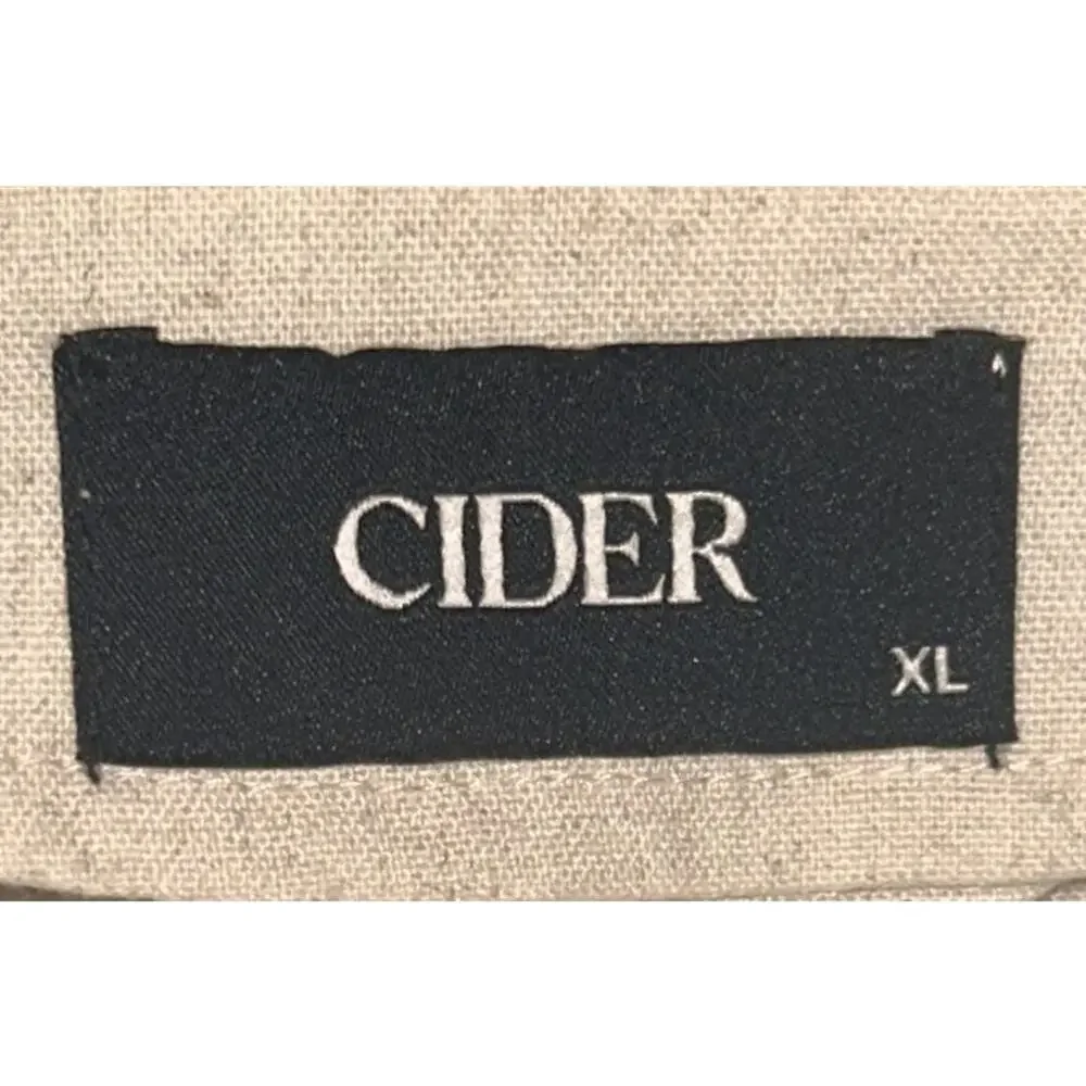 Cider Linen Blend V-Neck Solid Ruffle Ruched Midi Dress Women's 10 - Picture 8 of 10